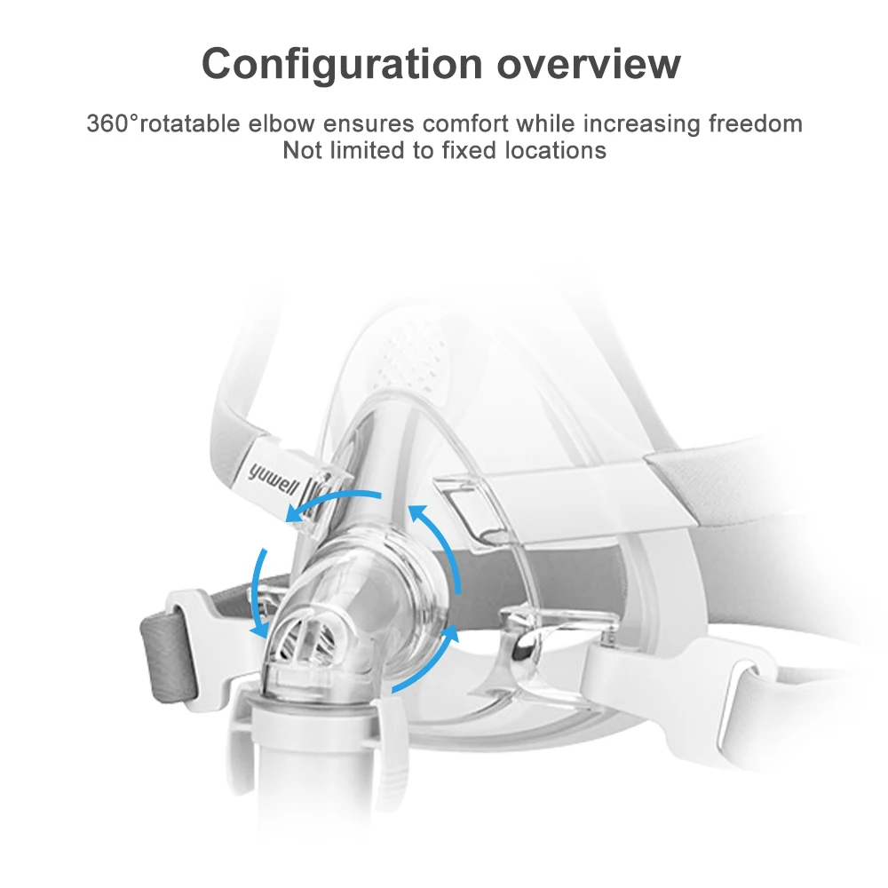 YuWell YF-02 Cpap Mask with Headgear Full Mask Auto CPAP APAP BIPAP For Medical Air Breathing Machine Sleep Apnea Anti Snoring