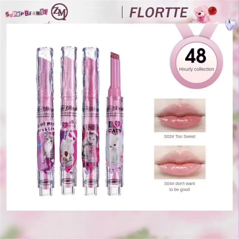 Florette Batom Em Forma De Coração Geléia, Espelho De Fusão, Impermeável Hidratante Lip Balm, Maquiagem Coreano