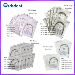 Orthdent 10 Packs Dental Arch Wires Orthodontic Super Elastic NITI Round / Rectangle Archwire Natural / Ovoid Form Upper / Lower