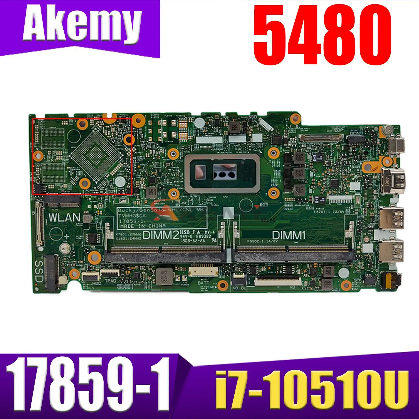 

For Dell Inspiron 5488 5480 5580 Mainboard 17859-1 0CF3X3 i3 i5 i7 8/10th Gen 940MX 2G Laptop Motherboard Full Tested 5482 5588