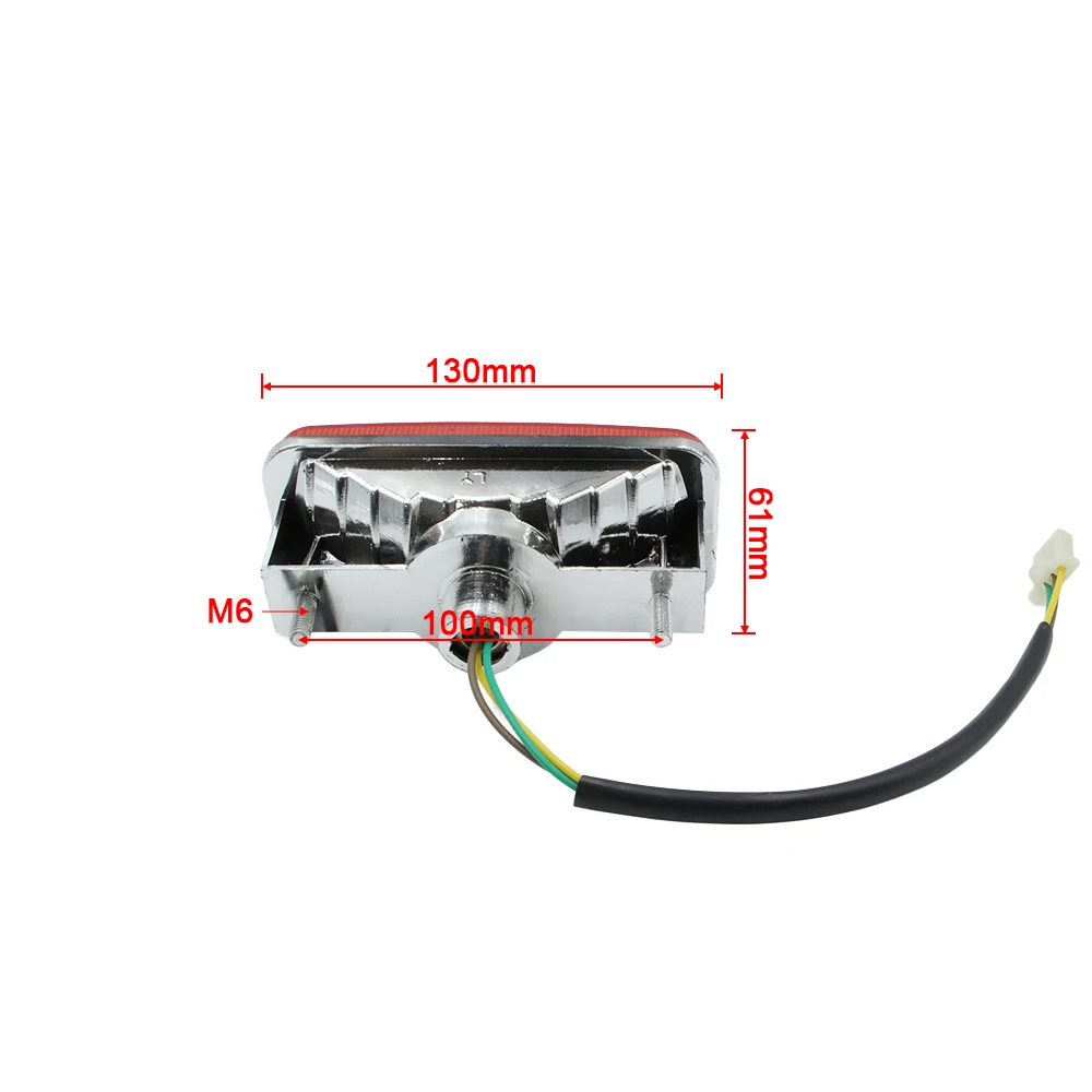 Motorcycle Rear Tail Light Brake Stop Lamp With 3 Pin Plug For ATV Quad Pit Dirt Bike Electric Scooter E-Bike Taillight Replacem