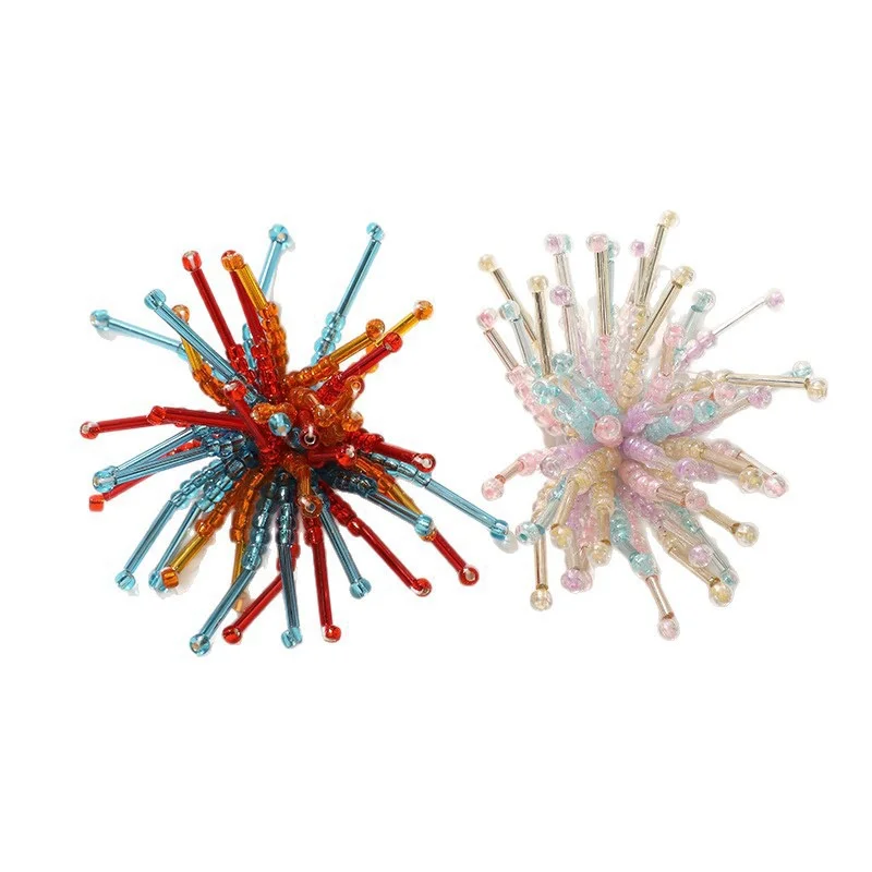 

Wholesale 10pcs/lot color glass beads 50mm handmade flowers shape floral diy jewelry garment hair accessory