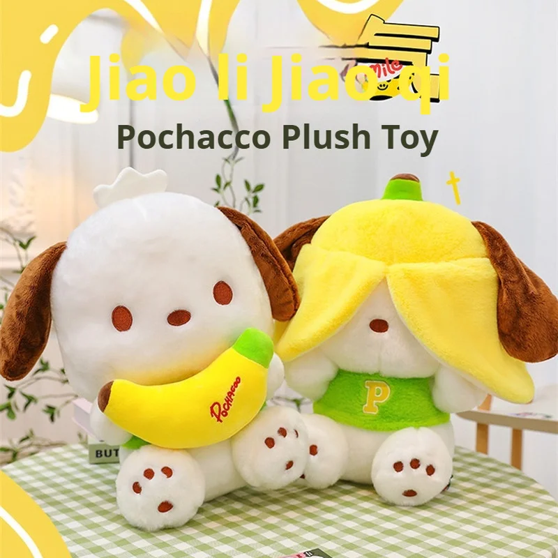 

Hot 35-60cm Kawaii Pochacco Series-Banana Big Plush Doll Pillow Children'S Toy Anime Soft Girl Birthday Gift Sofa Decorative