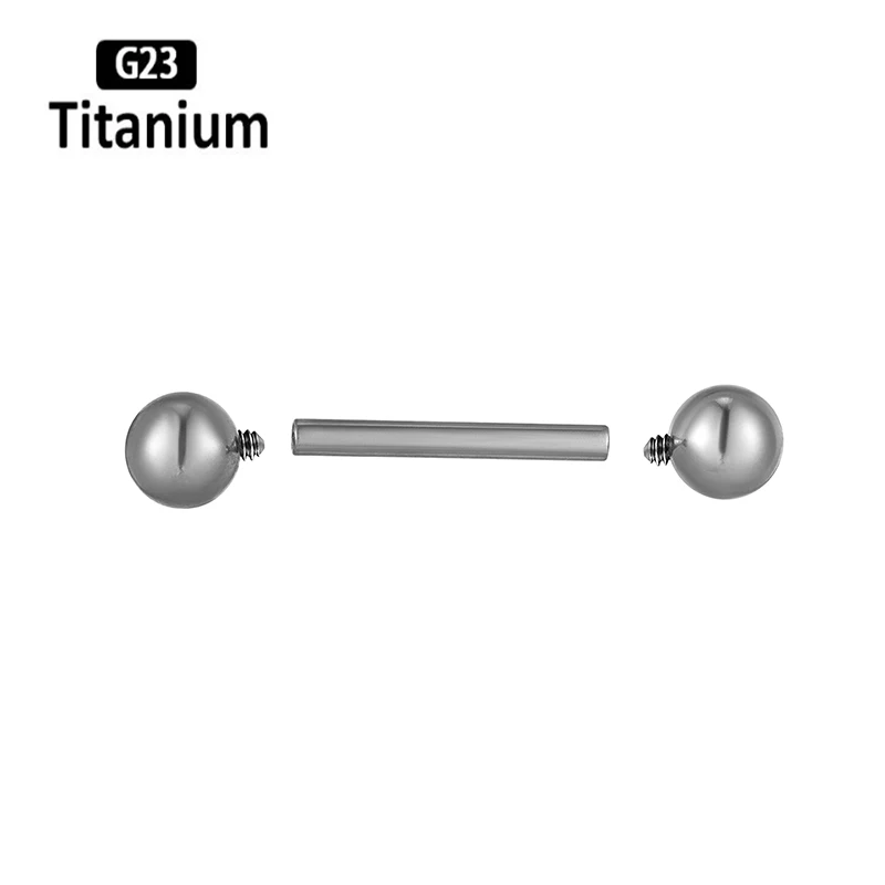 ASTM F136 Titanium Barbell Ring Stick Straight Pacifier Rod Body Jewelry Barbell Eyebrow Internal Thread Tongue Piercing Earring