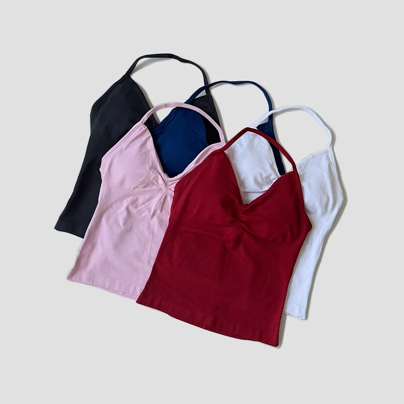 

Сексуальная майка для спортзала с v-образным вырезом, длинный жилет с ремешками, женская бесшовная спортивная майка для бега, облегающая мягкая одежда для тренировок