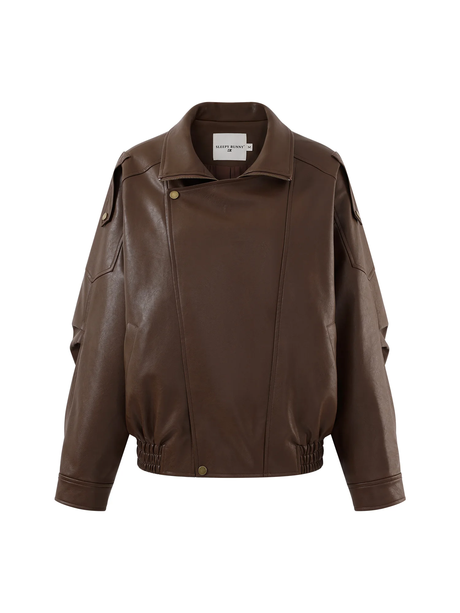 Vintage Brown Leather Jacket Short Moto Biker Coat Women Slim Casual Outerwear Autumn Fashion Retro Cropped Motorcycle Style Top