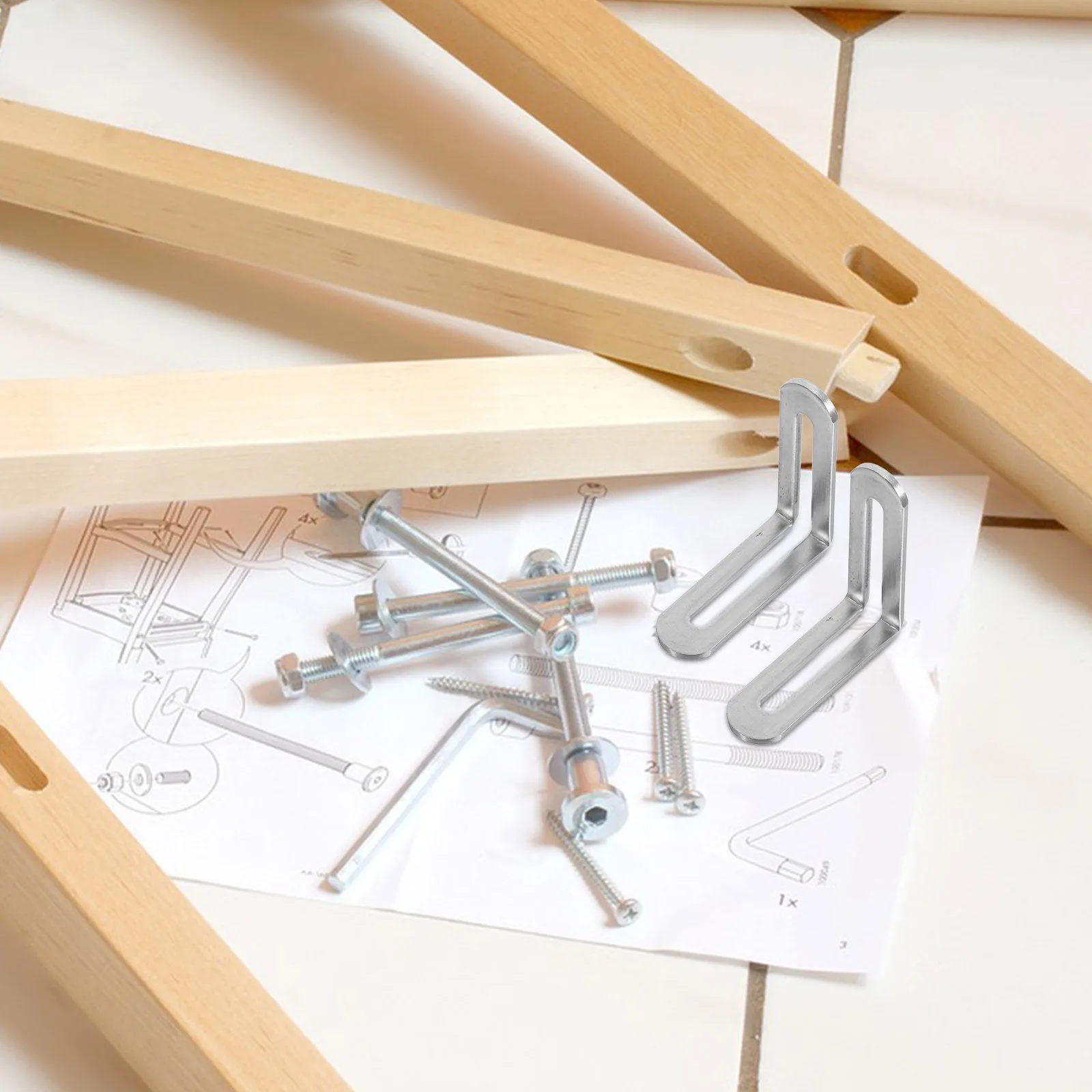 

10Pcs Heavy Duty Stainless Steel Adjustable L-Shaped Brackets Thickened Corner Supports for Shelves Wood Furniture Household