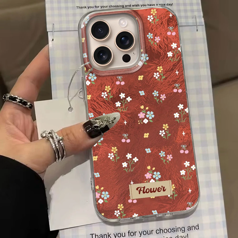 

Vintage Flower Vortex Pattern Women Phone Case For iPhone 16 16e 15 14 13 12 Pro Max 7 8 Plus X XS XR SE 2022 2020 Shell Cover