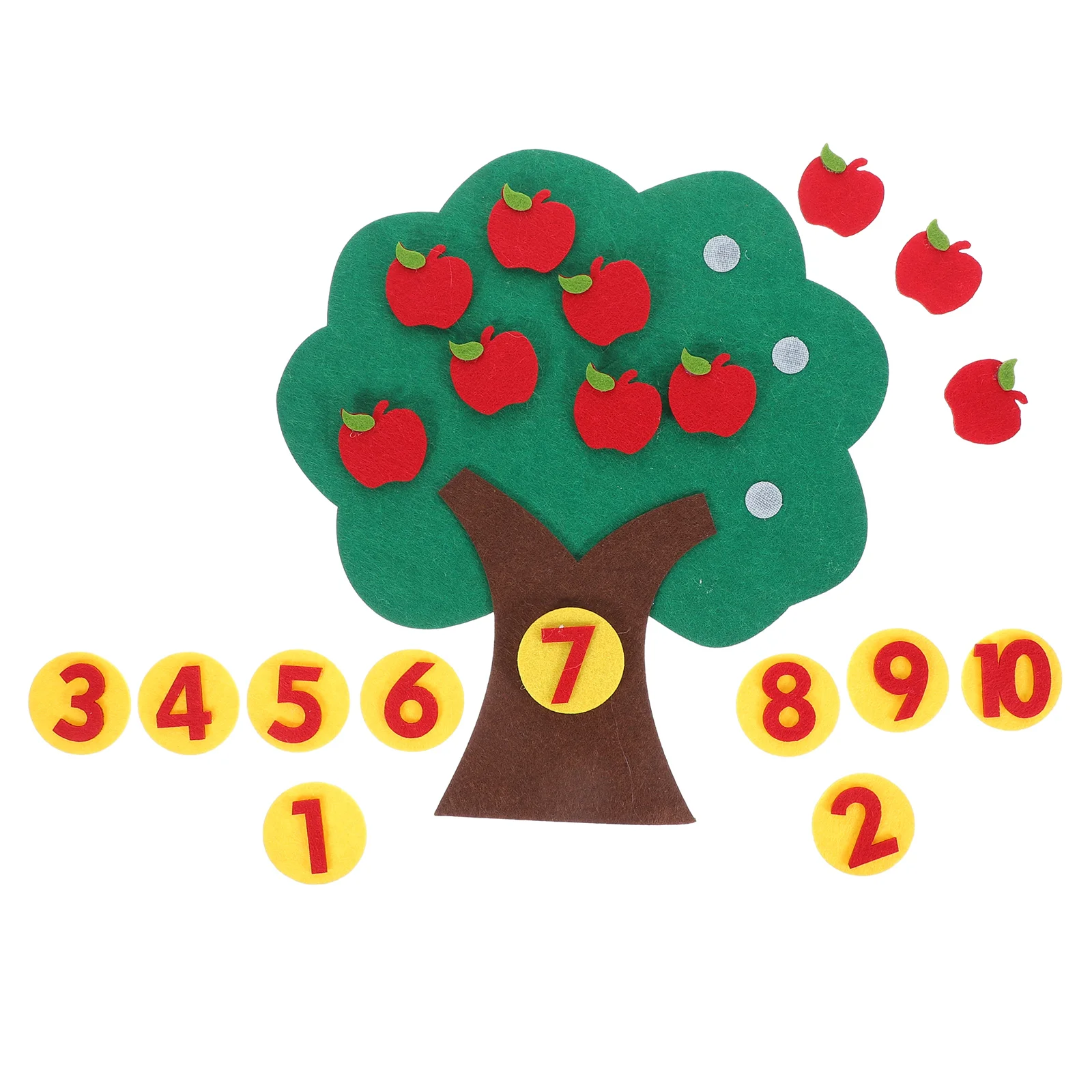 Felt Kindergarten Toys Apple Tree Digital Apples Christmas for Toddlers Kids Educational Non-woven Counting Stickers
