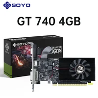 Tarjeta gráfica SOYO NVIDIA Gefore GT740 4G GDDR3 GPU 128bit PCIe 3,0 x16 tarjetas de vídeo para juegos para componentes de ordenador de escritorio