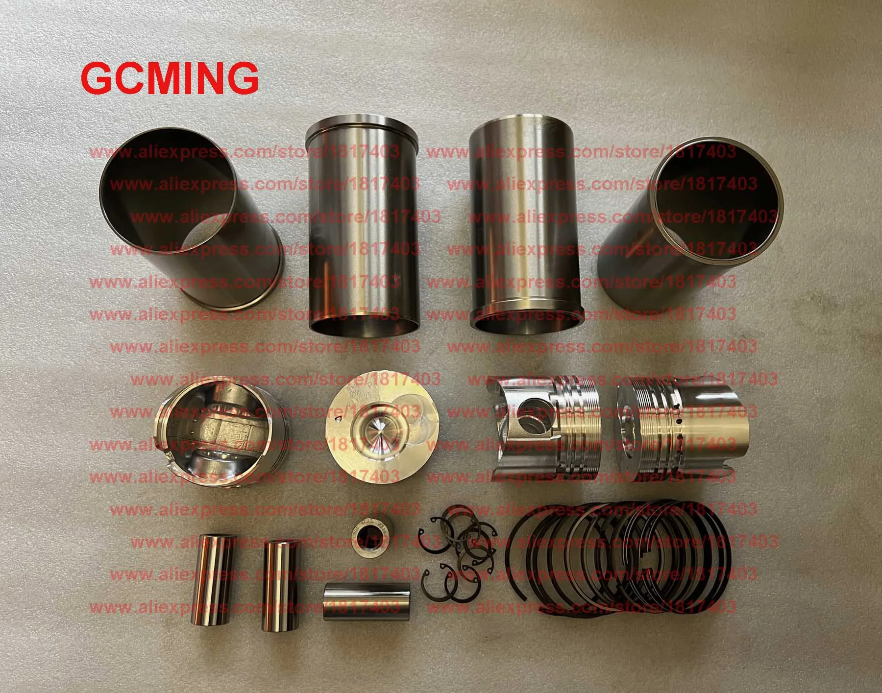 Laidong 4L22B Piston + Cylinder liner (Cylinder sleeve) + Piston ring set, Laidong engine parts, 4L22B