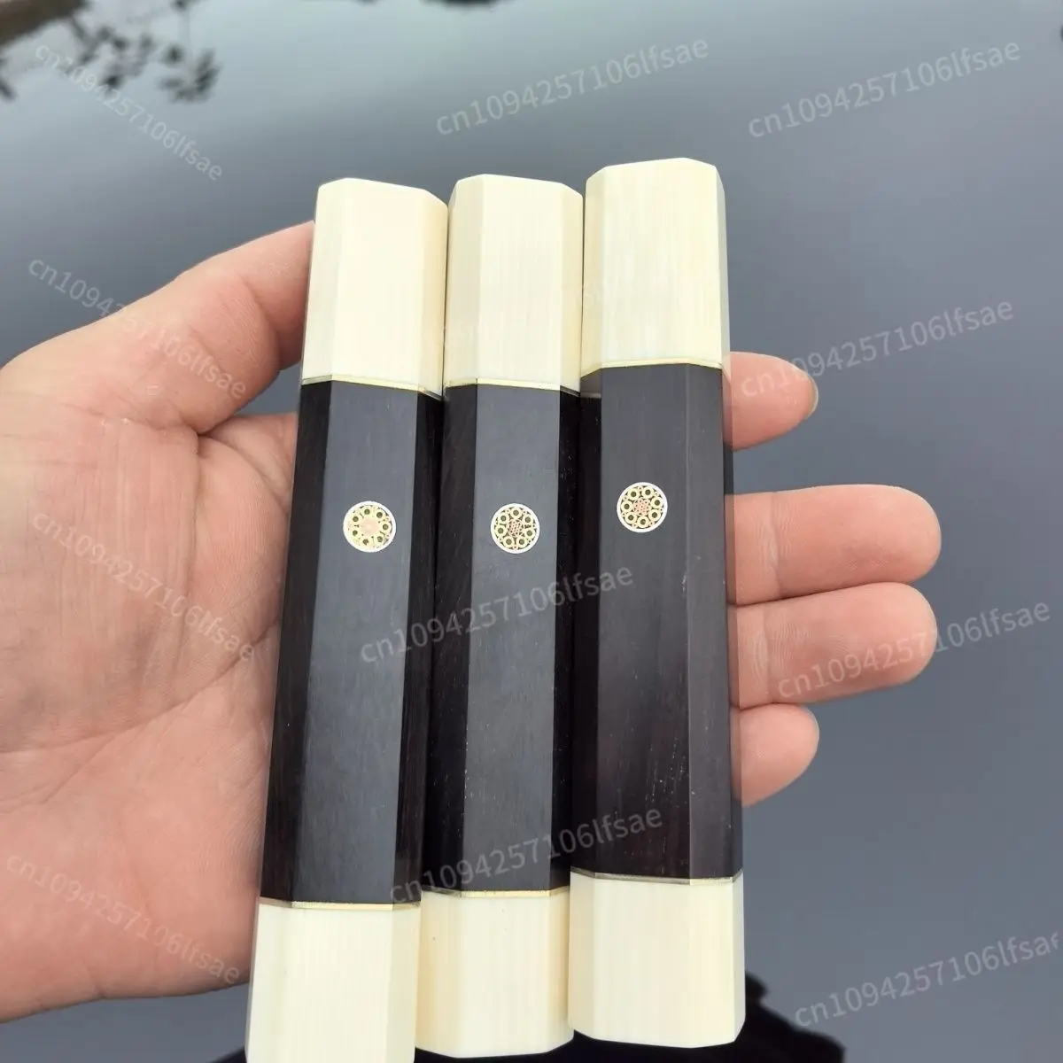 Japan Octagonal Blackwood Knife Handle Fish Raw Chef Knife Blade Sushi Kitchen Imitation Ivory Material Handle Hole Depth 10CM