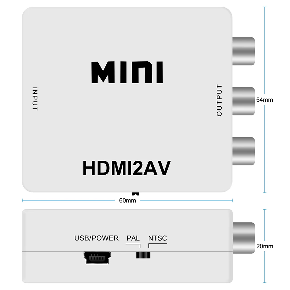 محول محول HDMI إلى RCA ، محول فيديو إلى صوت مركب ، يدعم بال ، NTSC ، عصا تلفزيون ، روكو ، دي في دي ، إلخ ، AV 3RCA