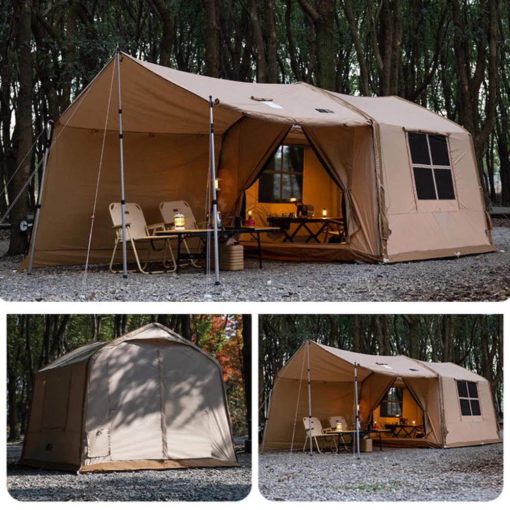 Outdoor Automatic Inflatable Camping Tent Windproof Rainproof Breathable Waterproof Hiking Travel Large Space Family Tent