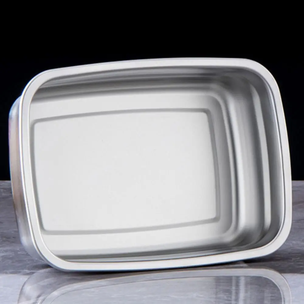 Lunch Box Large Capacity Stainless Steel Crisper Airtight Lid with Handle Pickle Box Sealed Korean Fresh-keeping Box Seafood