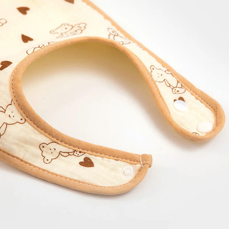 Oto Air Liur Makan Bayi Tahan Air Kain Sendawa Kancing Jepret Katun Lembut Pola Cetak Handuk Air Liur Bayi Oto Bayi