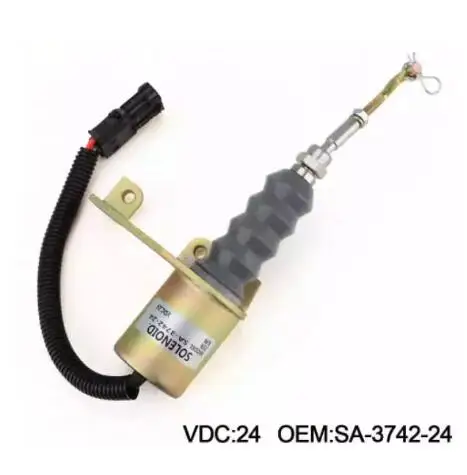 3974947 24V Fuel Shut Off Solenoid Valve SA-3742-24 Fuel stop shut down solenoid valve for Cummins 5.9L 6BT Engine parts