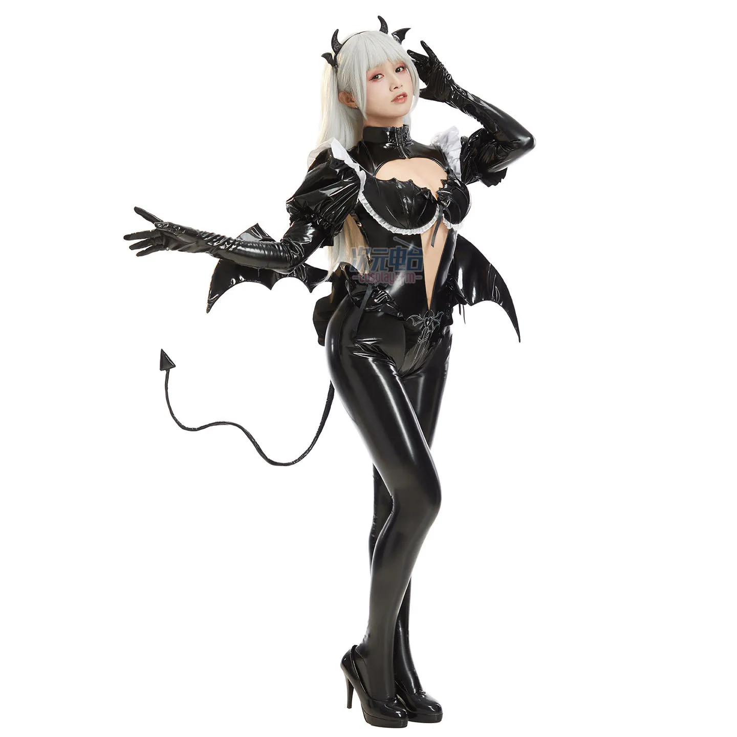 

Костюм для косплея Демон-суккуб: Сексуальный кожаный комбинезон с крыльями и хвостом, униформа кролика, одежда для Хэллоуина и карнавала, ролевых игр