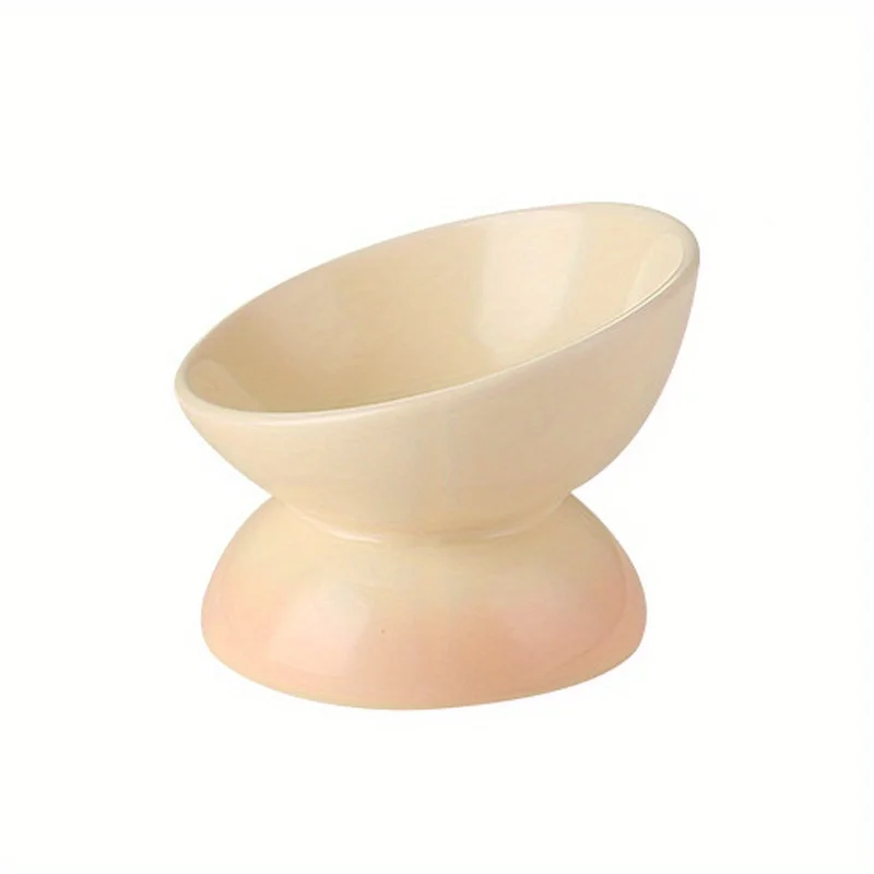 Ceramic Pet Bowl Diagonal High Feet Cute Cat Water Bowl Cervical Spine Protection Cat Bowl Pet Supplies Pet Accessories