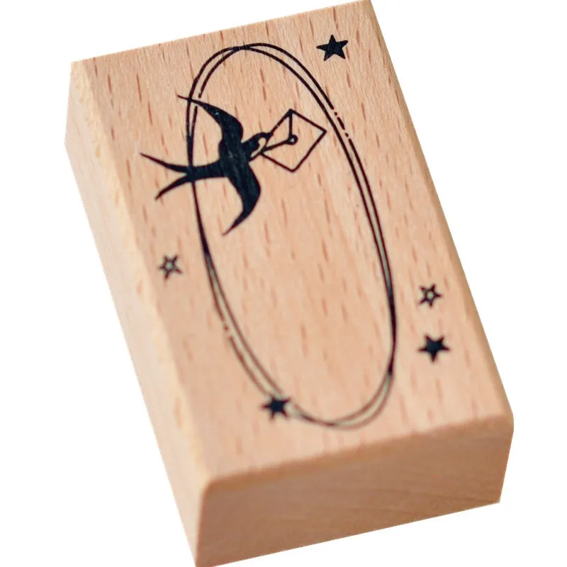 Vintage Swallow Frame Wooden Rubber Stamp DIY Scrapbooking Photo Album Card Making Wood Seal