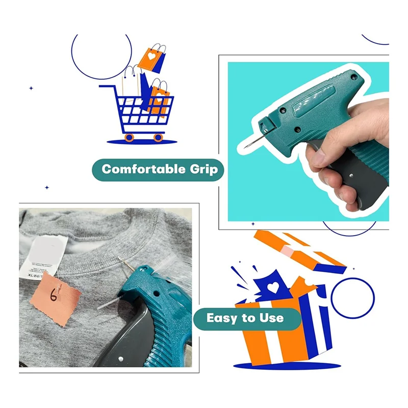 -MEOF Tagginggun Kit con custodia rigida, tagginggun per abbigliamento, attacco standard per microstitch al dettaglio per vestiti