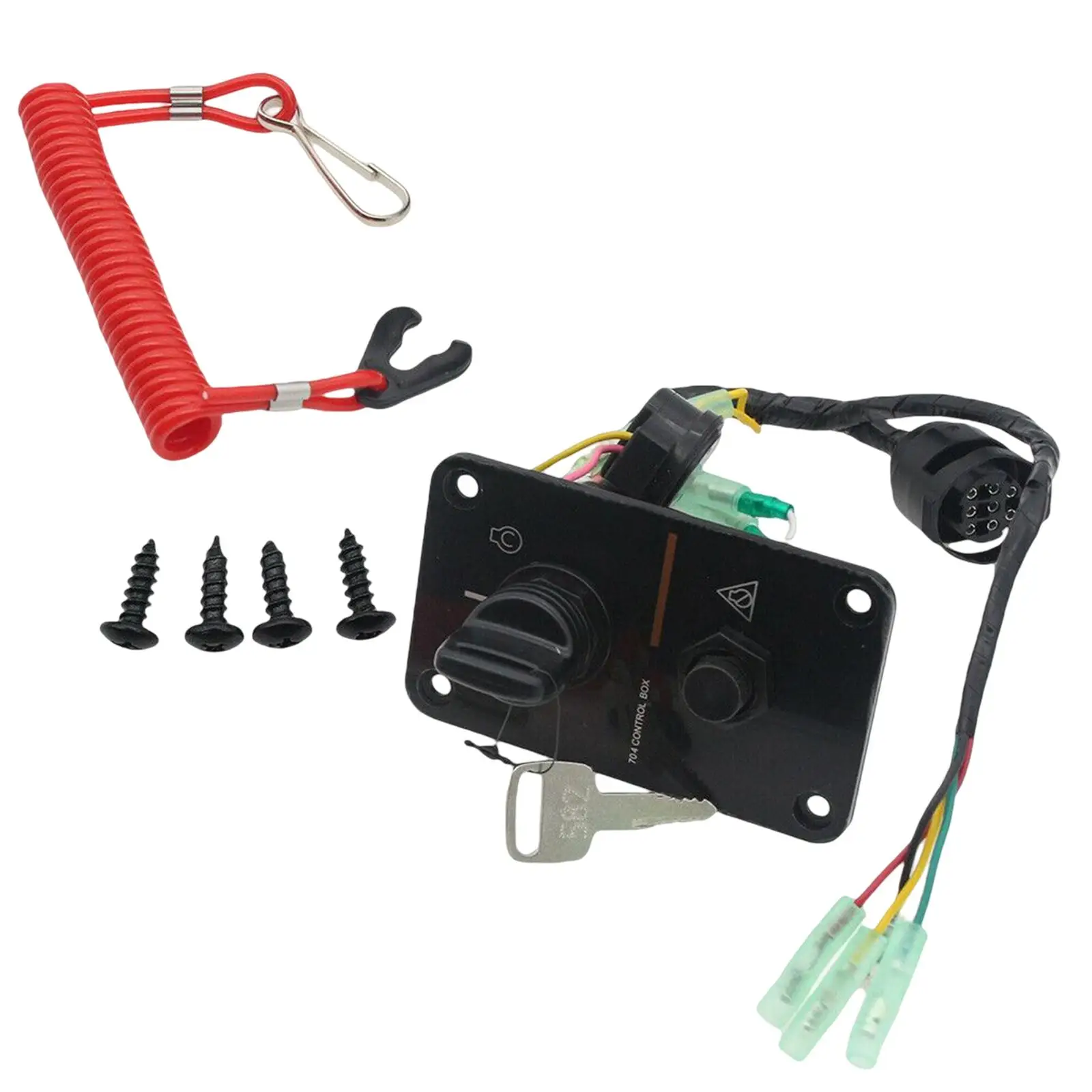 Outboard Single Engine Key Switch Panel, 704-82570-08-00 Fit for Yamaha Outboard