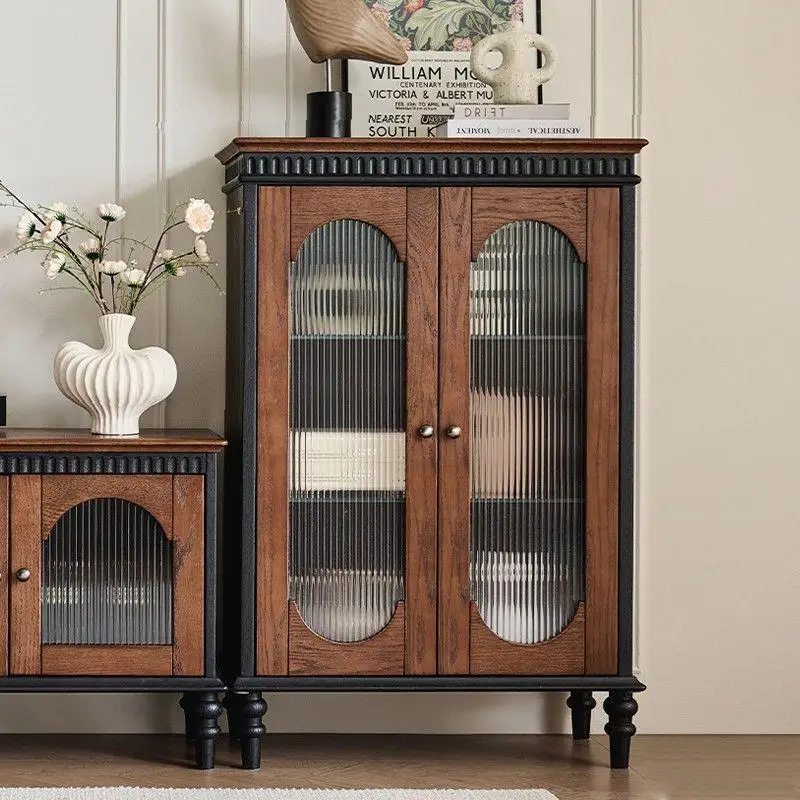 

Solid wood minimalist dining side cabinet small apartment living room sofa storage storage storage cabinet