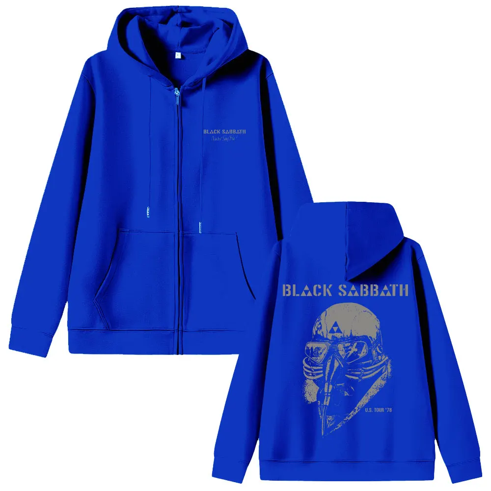 Heavy Metal Rock Band Black Sabbathทัวร์ซิปHoodie Ozzy Osbourne Zip Upเสื้อแจ็คเก็ตผู้ชายผู้หญิงGothic Vintageขนาดใหญ่Hoodies