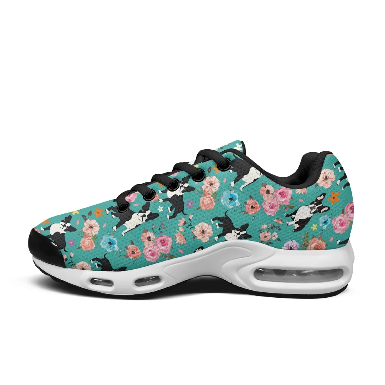 PENSTROLL フローラル ボストン テリア エアークッ - Knit Fabric Lace Up Sneakers のレビューと価格
