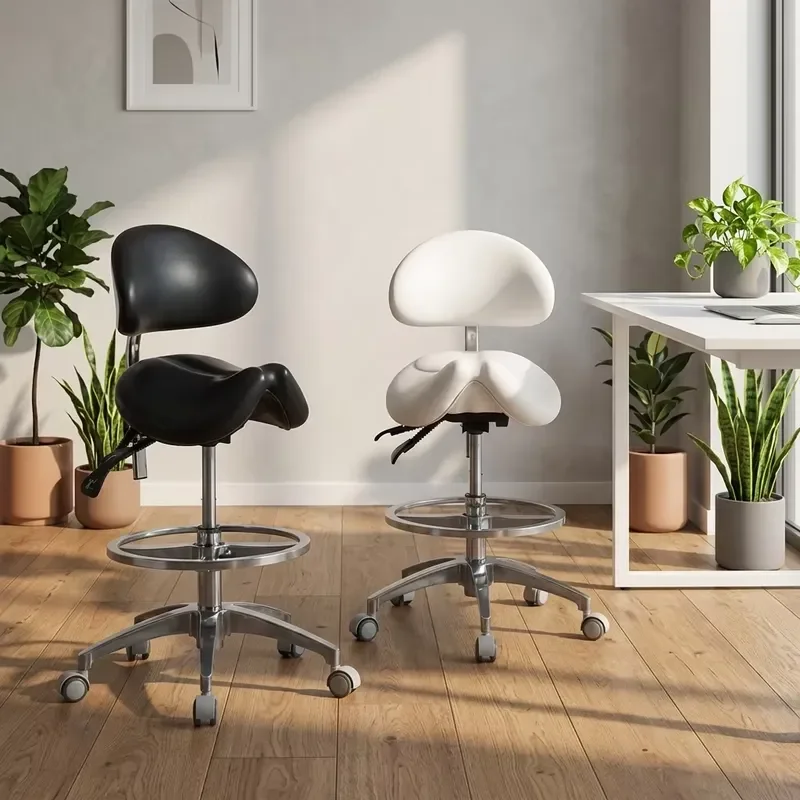 Custom Multi Function Beautician Stool with Backrest and Silent Casters for Salons Nail Salons Tattoo Shops