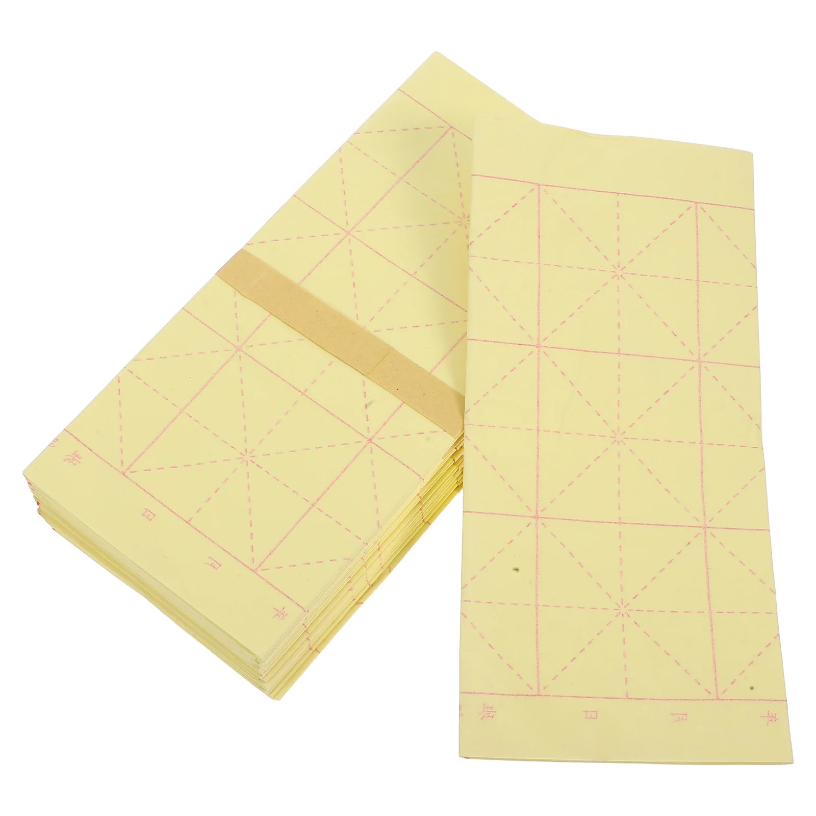 

200Pcs Chinese Calligraphy Xuan Paper Practice Sheets Grid Layout for Beginners Rice Paper Calligraphy Practice