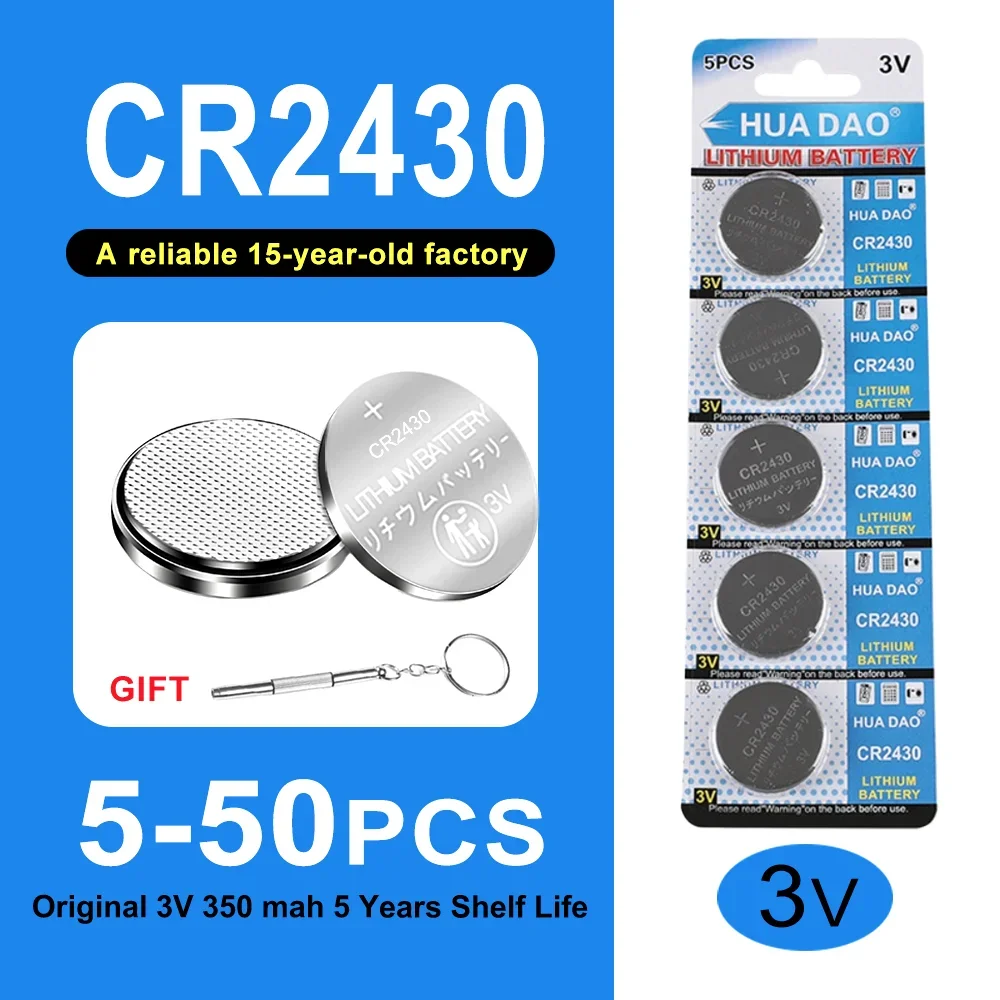 5-50PCS CR2430 3V 3…