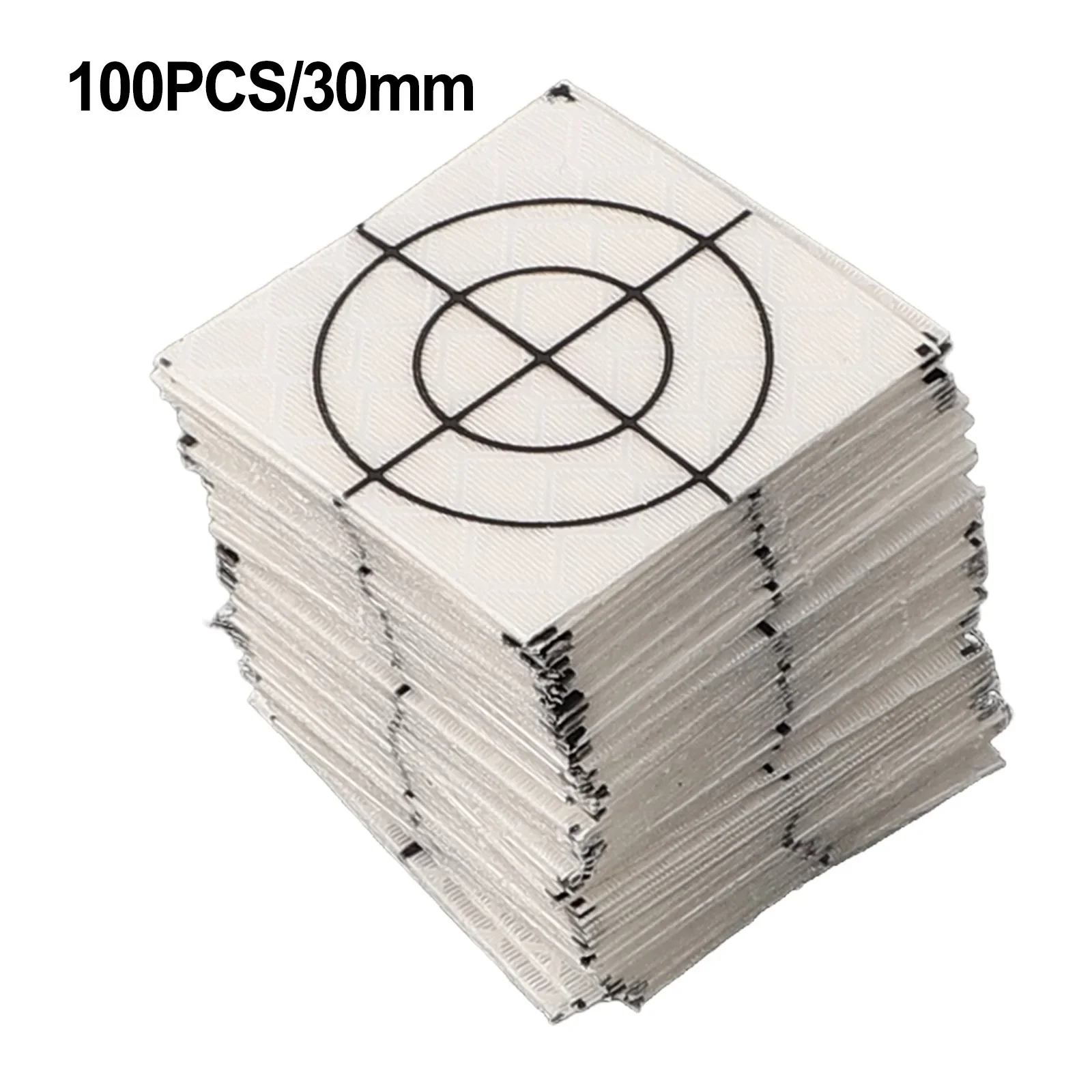 100pc 0/30/40/50/60mmtotal Fluorescent Reflector Sheet Reflective Tape Target Station Reflector Silver Reflective Target