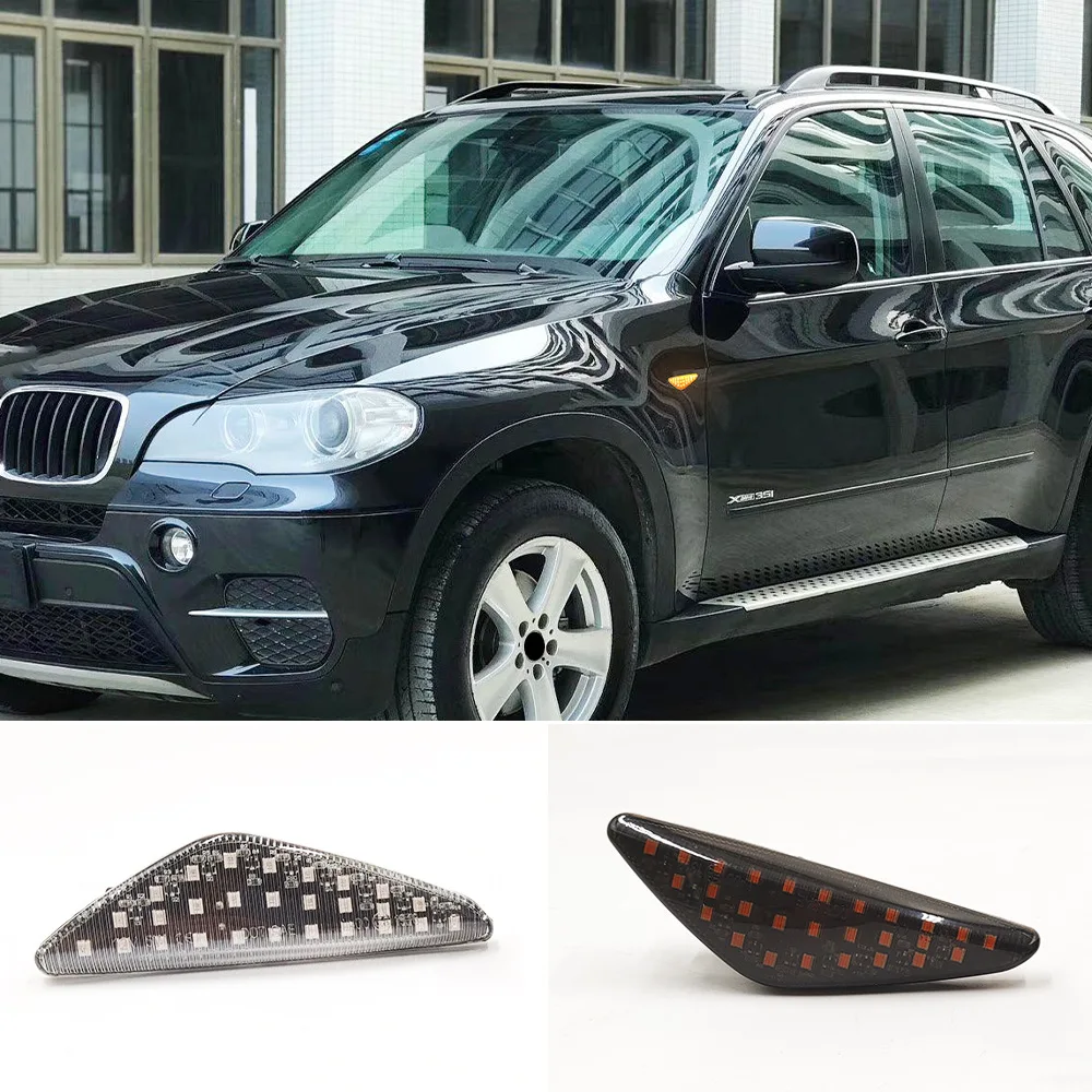 

For BMW E70 X5 X6 E71 F25 E53 X3 modified flow turn signal leaf signal edge light