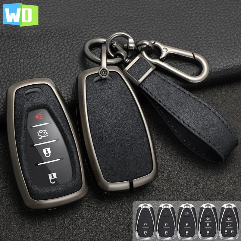 Zinc Alloy + Leather Car Key Cover Case Shell For Chevrolet Cruze Spark Sonic Camaro Volt Bolt Trax Malibu Captiva Lacetti Aveo