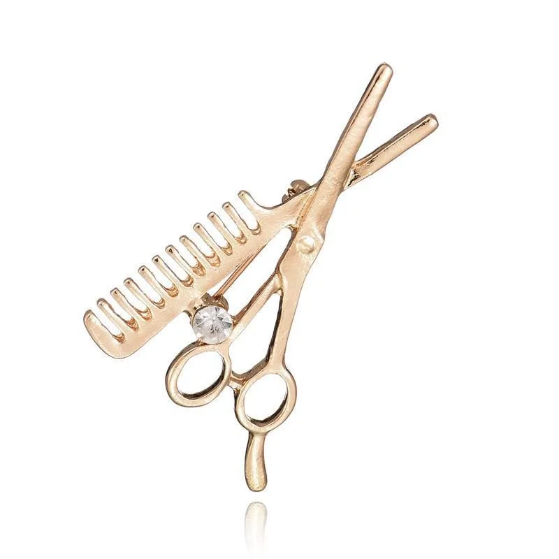 2 Stück Kristall-Kamm-Scheren-Broschen, Hutkragen-Clips, Hijab-Pins, Anstecknadeln