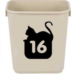 3Pcs Cats Wheelie Bin Stickers Custom Street Number Vinyl Decal DIY Trash Can Rubbish Bin Garbage Home Decor