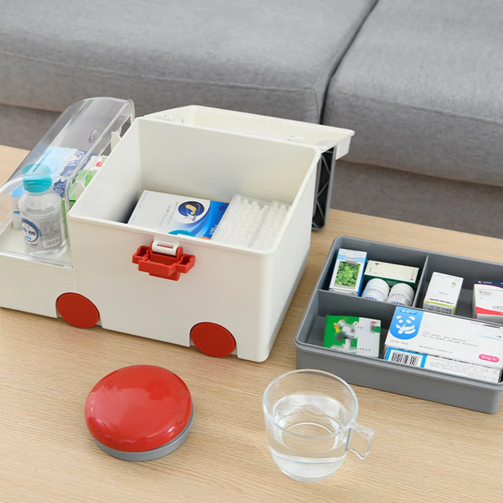 Versatile First Aid Box for Home and Travel Large Capacity Medicine Case Secure Lockable Plastic Storage Organizer Box