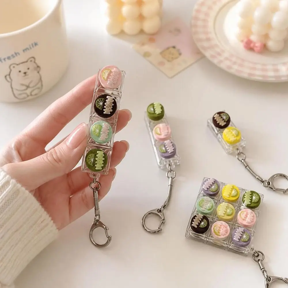 Pressable Buttons Fidget Button Keychain Cute Dessert Multi Buttons Button Squeeze Keychain Stress Relief Finger Keyboard Cap
