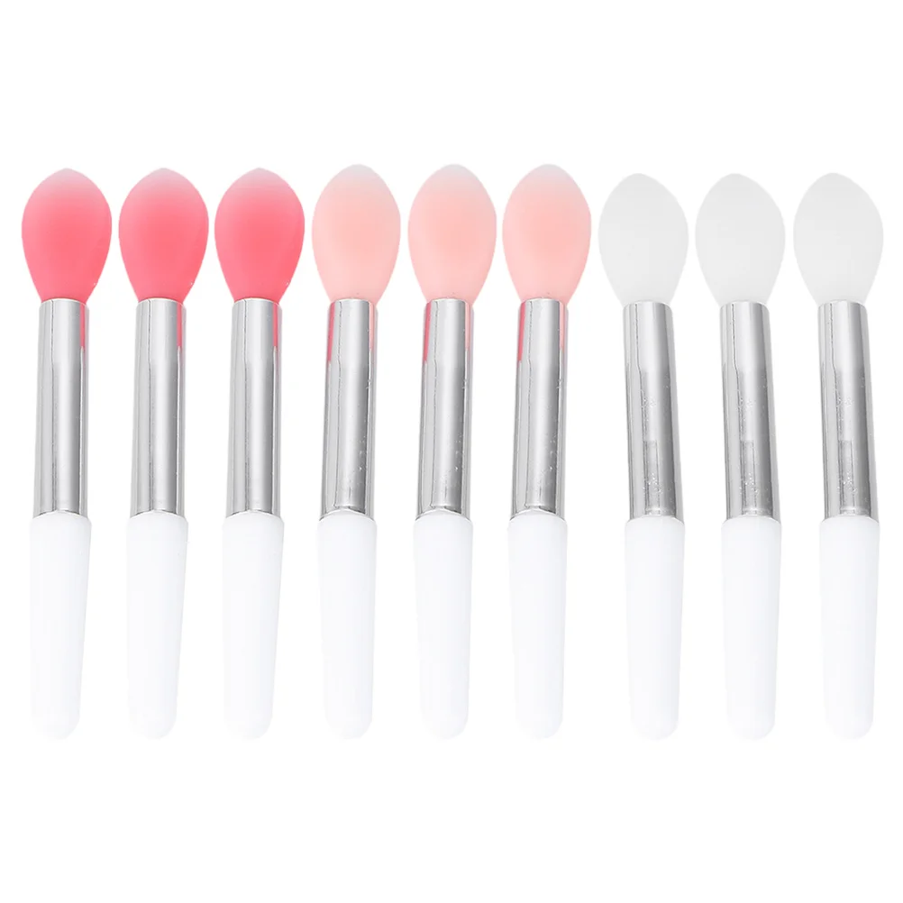9 Uds. Pincel de labios de silicona portátil, aplicador de lápiz labial de maquillaje, cepillo de máscara de labios de viaje, aplicador de lápiz labial fácil de llevar