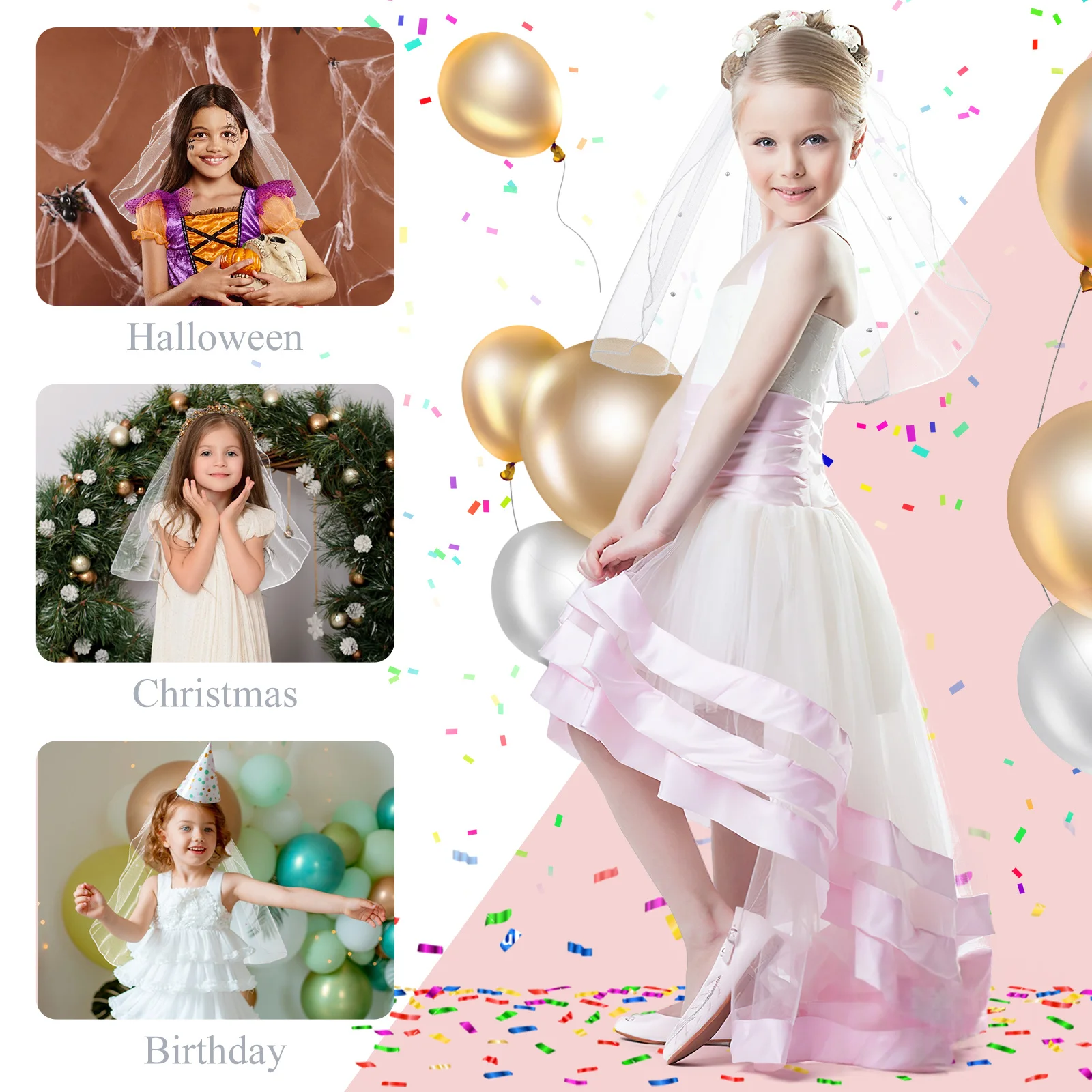 White Bridal Short Wedding Veil Length Comfortable Comb Hair Easy Use Wedding Accessory Bridal Veils Veil For Bride