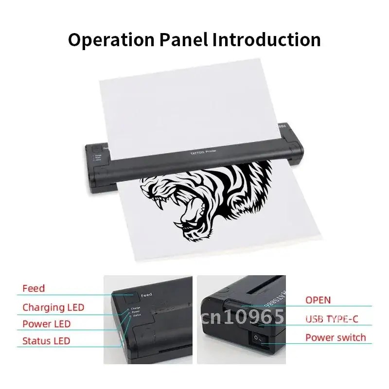 Tattoo Stencils เครื่องพิมพ์แม่แบบเครื่องพิมพ์ Mini Hot เครื่องถ่ายเอกสาร Tattoo แบบพกพา Transfer Tattoo อุปกรณ์เครื่องวาดชุดแม่แบบ