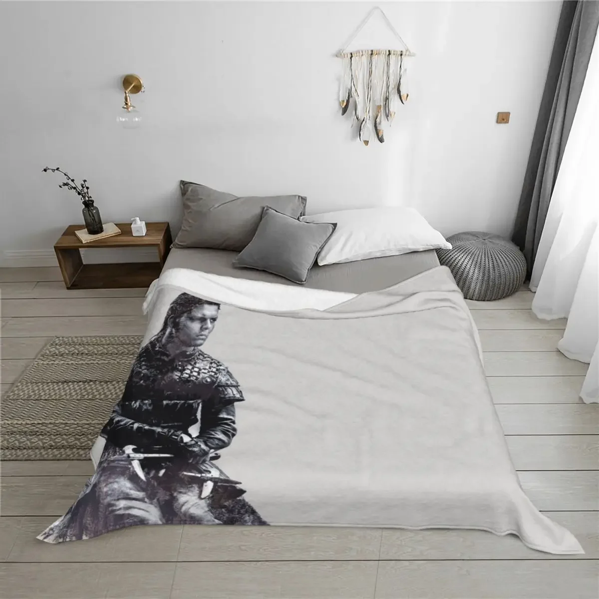 بطانية Ivar The Boneless Throw الحرارية منقوشة على الأريكة، سرير ناعم، بطانيات فاخرة