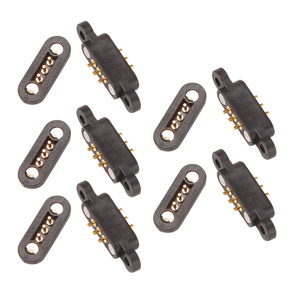 T85C 20Pairs 3Pin Spring Loaded Magnetic Pogo Pin Connector 3 Positions Magnets Pitch 2.3MM Through Holes Male Female Probe