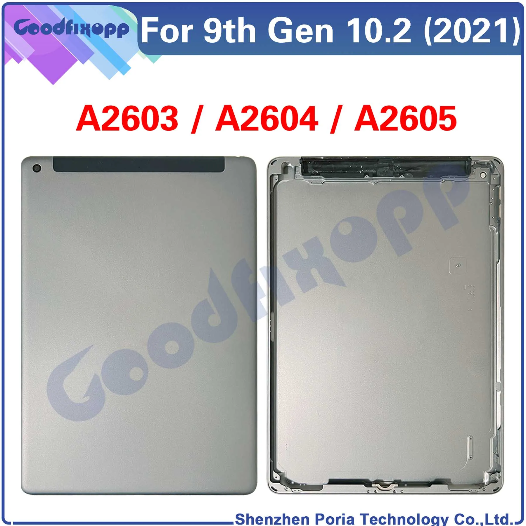 For 9th Gen 10.2 (2021) A2602 A2603 A2604 A2605 Back Battery Cover Door Housing Rear Case Repair Parts Replacement