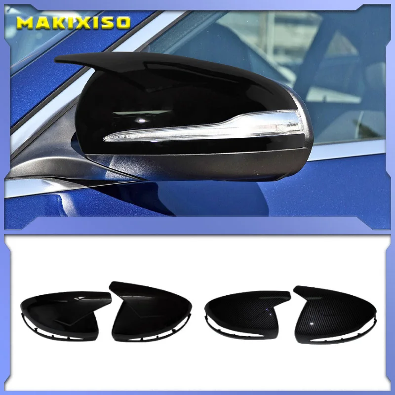 

2PCS Glossy Black Car Side Rearview Mirror Cover Caps Shell For Mercedes Benz C GLC S E Class W205 X253 W222 W213 W238 W253