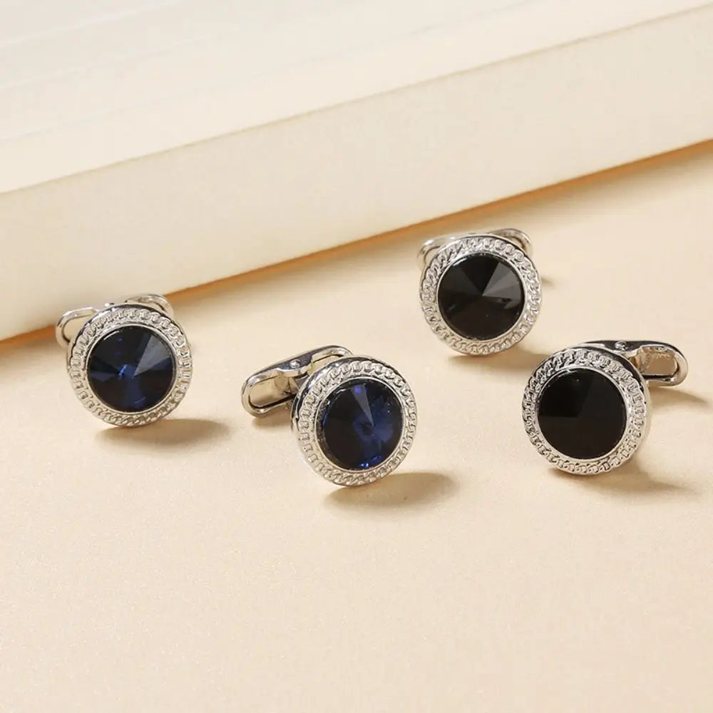 Clothing Accessories Alloy Alloy Cufflinks Rhinestone Gold Silver Shirt Suit Cuff Links Elegant Style Knot Men