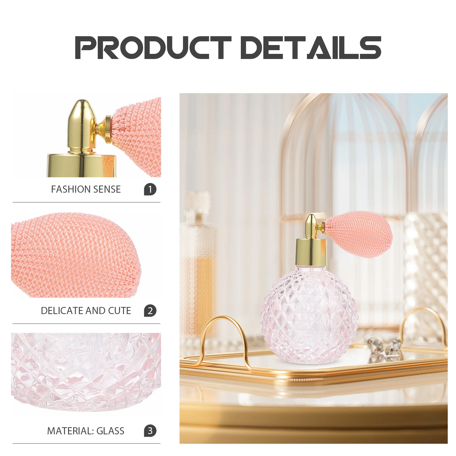 

Vintage Star Pattern Glass Perfume Bottle Refillable Spray Small Size Travel Essential Oil Lotion Atomizer Delicate Balloon