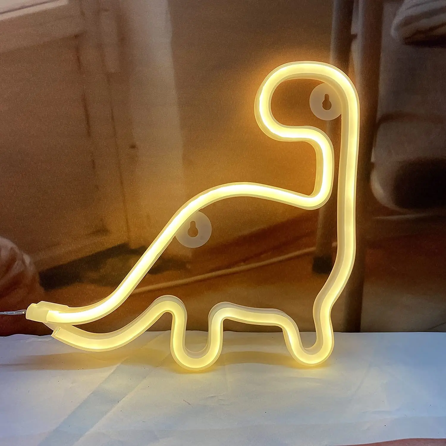 Dinosaur Neon Light Christmas Decoration Pendant LED Neon Sign Lamp Festival Atmosphere Bedroom Party Home Decor Adult Kid Gift