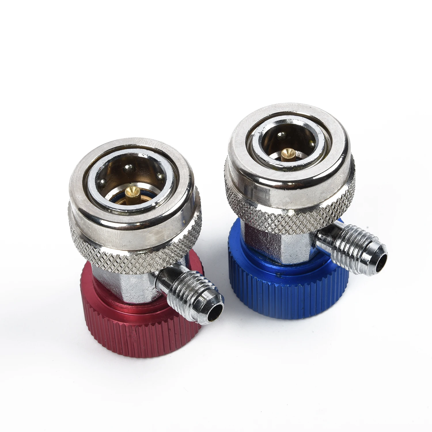 2pcs R134A AC Auto Freon Air Condle Quick Coupler High Low Connector Manifold Gauge Setition Adapter Refrigerant Adjustab